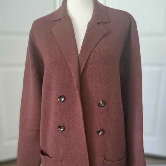 KIRUNDO Brown Cardigan Sweater Open Front Warm Thick Midi Length Size XXL NWT - Picture 3 of 10